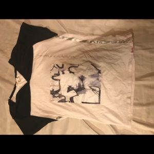 White and black shirt